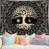Tree of Life Tapestry Gloden Sun and Moon Wall Hanging Tapestry